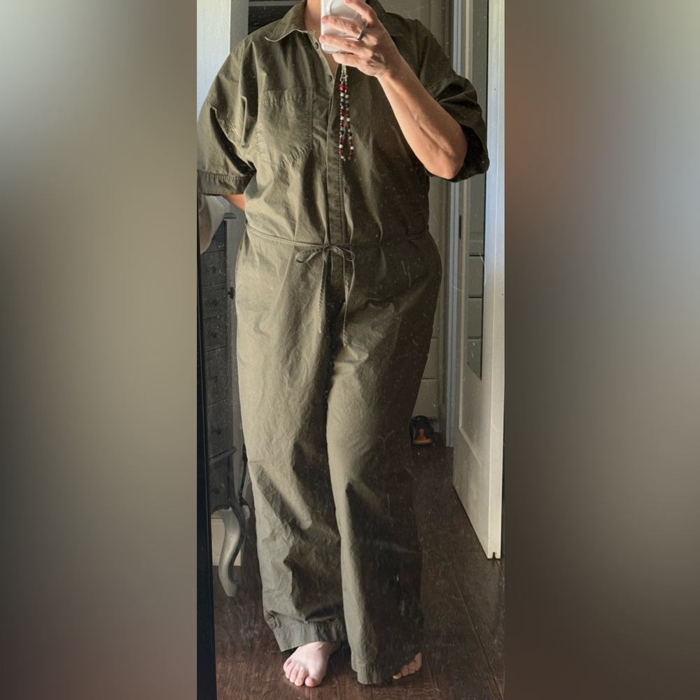 Banana Republic Olive Green Cargo Jumpsuit Pants